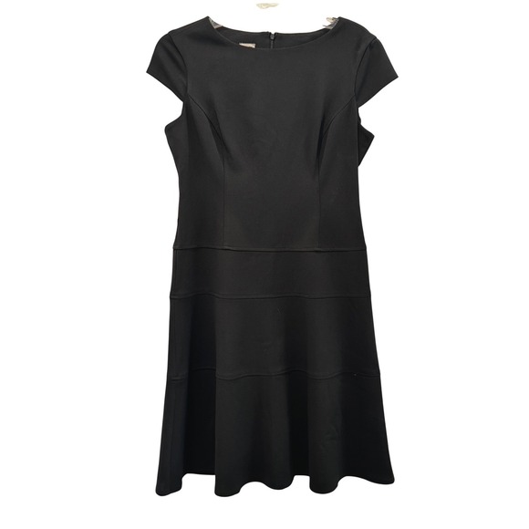 Anne Klein Dresses & Skirts - Anne Klein Dress Womens 8 Cap Sleeve Tiered Skirt Black Career Workwear LBD